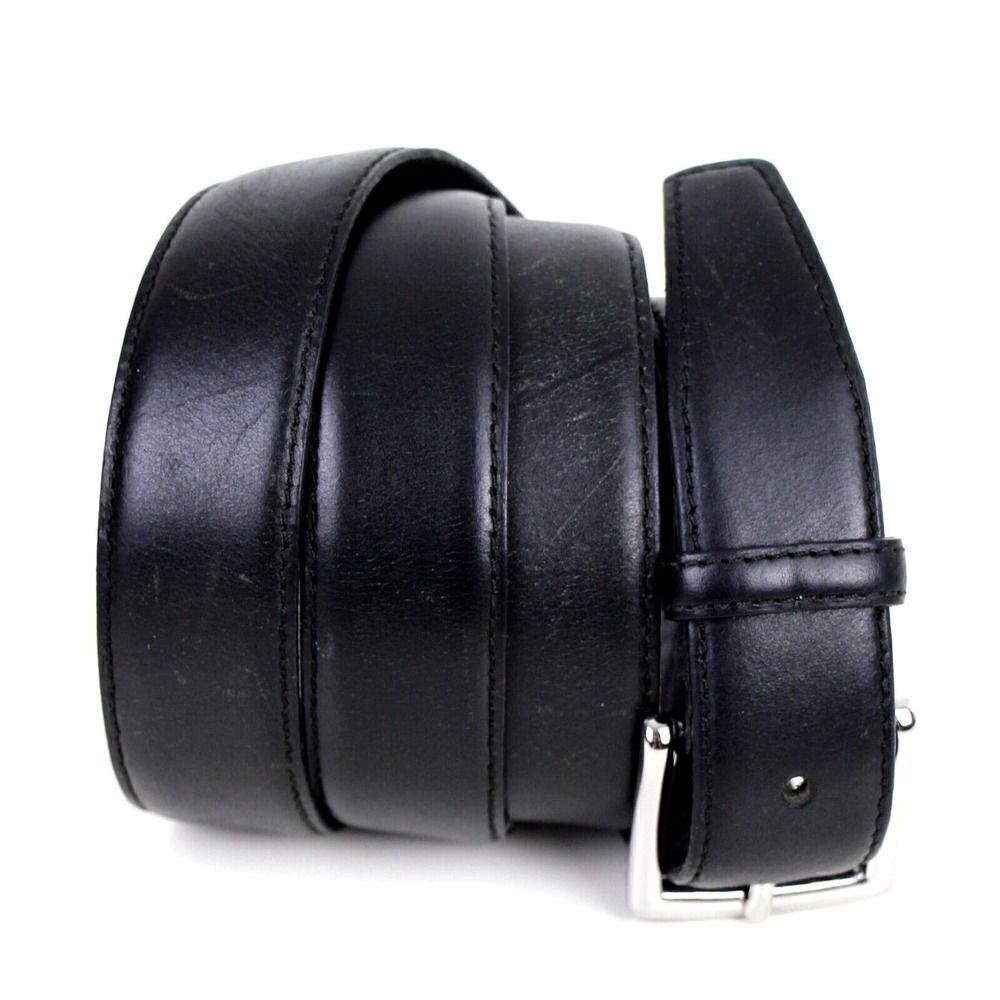 J.CREW BLACK GENUINE LEATHER 1 1/8"Wd CASUAL DRESS MEN'S BELT Sz 40 (P32